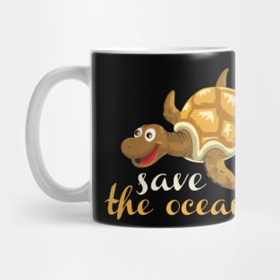 Save The Ocean Keep The Sea Plastic Free Turtle Scene Mug